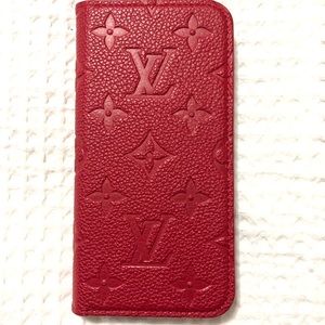 Louis Vuitton iPhone X/XS Empreinte Red Lthr Folio